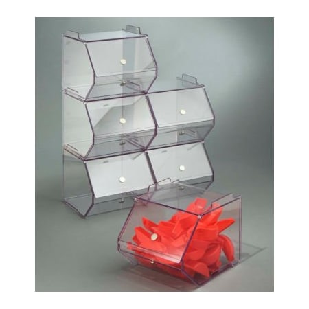 Ftr Enterprises Stackable Clear Acrylic Dispensing Bin with Magnet on Hopper Door STC-1
